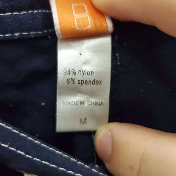 Lucy Activewear Women's Navy White Contrast Stitch Loose Fit Cropped Pants Sz M - Picture 6 of 8